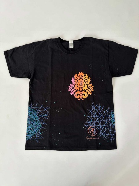 T-Shirt • Damask &amp; Schmetterling schwarz uv • Unikat